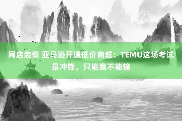 网店装修 亚马逊开通低价商城：TEMU这场考试是冲锋，只能赢不能输